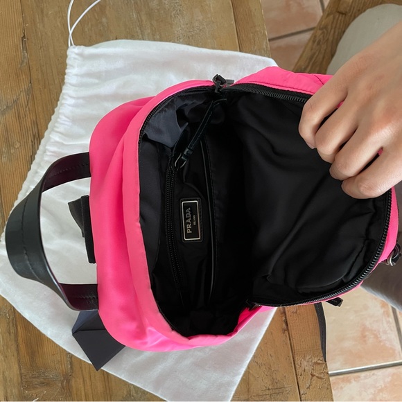 Hot Pink PRADA Tessuto Backpack Nylon Rosa - Picture 3 of 9